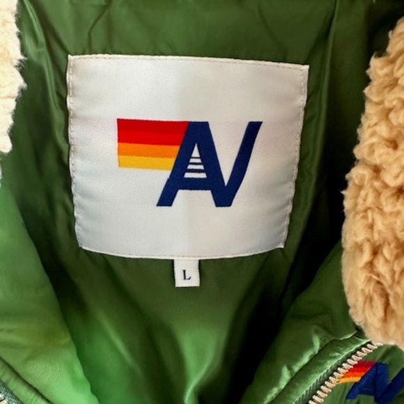 Aviator Nation Retro Sunburst Puffer, Green Size Large - Picture 2 of 3